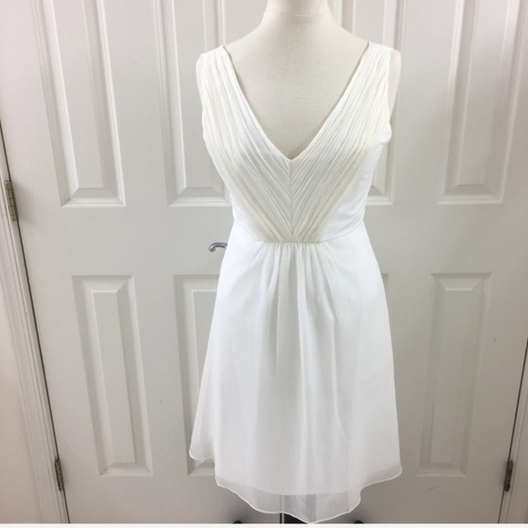 🎊🌸🎉HP🎊🎉💕J. Crew Ivory V-neck dress Sz 4 - Picture 2 of 8